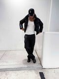 Unisex Skull Black Puffer Jacket
