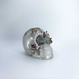 One of a Kind Resin Skull Pearl White & Brown