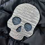 Unisex Skull Black Puffer Jacket